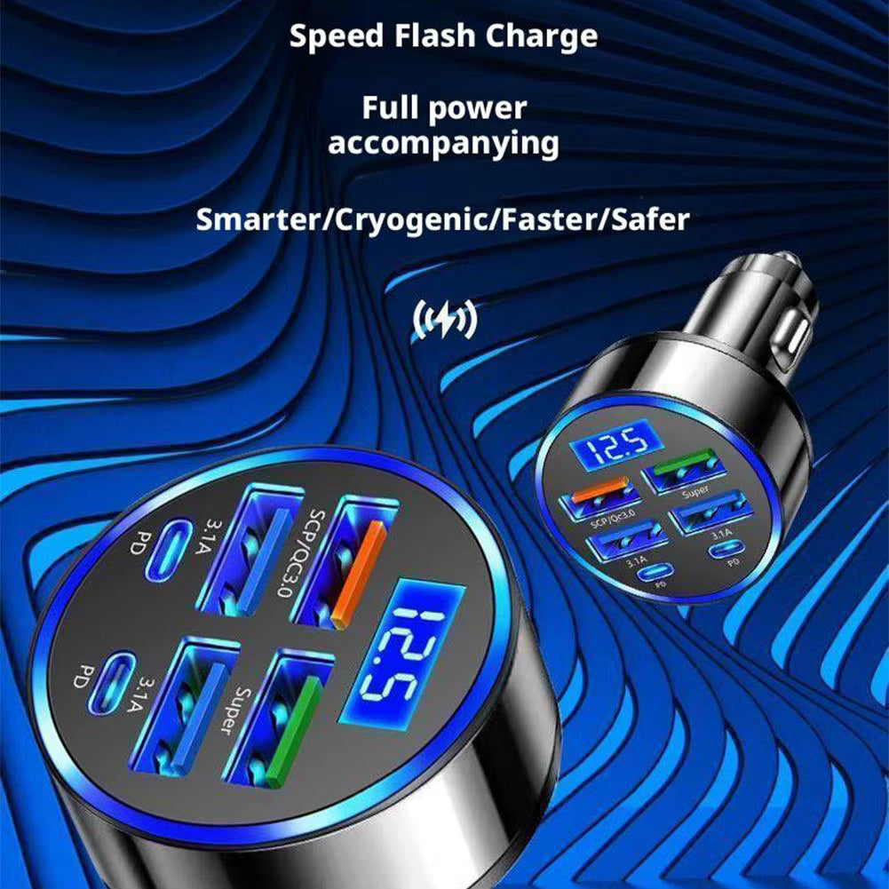 Cargador de Coche 300W PD + QC3.1 – Carga Rápida USB-C