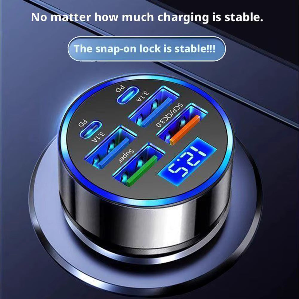 Cargador de Coche 300W PD + QC3.1 – Carga Rápida USB-C
