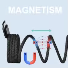 Cable Magnético de Carga Rápida PD 100W – Tipo-C a Tipo-C
