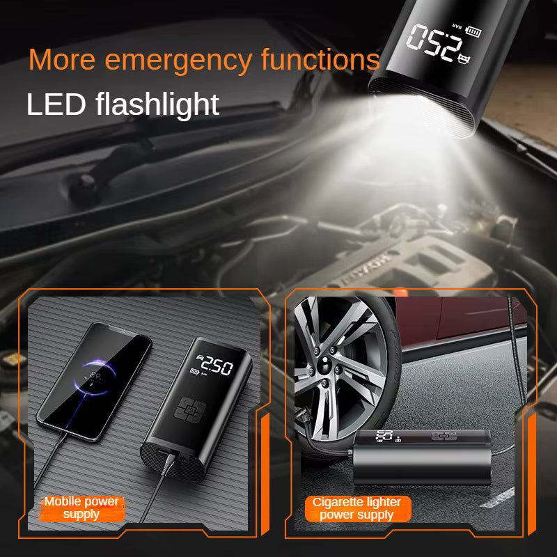 Compresor de Aire Portátil LEIBOO – Inflador Eléctrico Rápido con Medidor de Presión Preciso